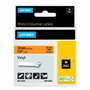 Dymo Rhino Cinta de Etiquetas Industrial ID1-12 Negro sobre Naranja 12mm x 5,5m