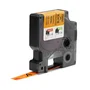 Dymo Rhino Cinta de Etiquetas Industrial Vinilo 12mm x 5,5m Negro sobre Naranja