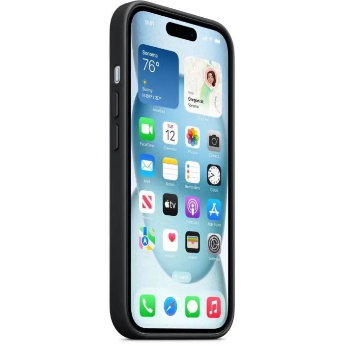 Funda APPLE FineWoven para iPhone 15 con MagSafe - Negro Funda APPLE FineWoven para iPhone 15 con MagSafe - Negro