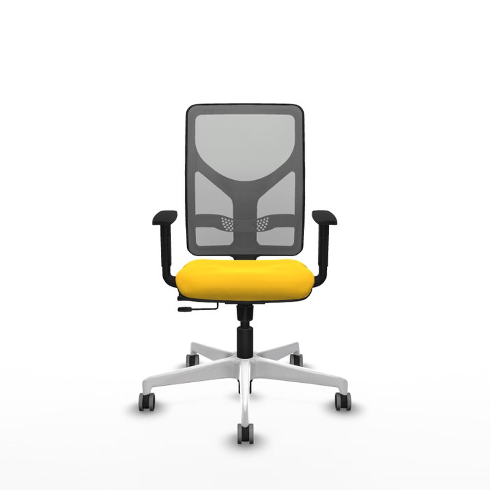 PIQUERAS Y CRESPO Silla de oficina Motilla con mecanismo Sincro/Traslack, Amarillo y Gris