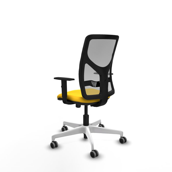 PIQUERAS Y CRESPO Silla de oficina Motilla con mecanismo Sincro/Traslack, Amarillo y Gris