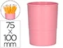 Q-connect Cubilete Portalapices Rosa Pastel Opaco Plastico Diametro 75 mm Alto 100 mm