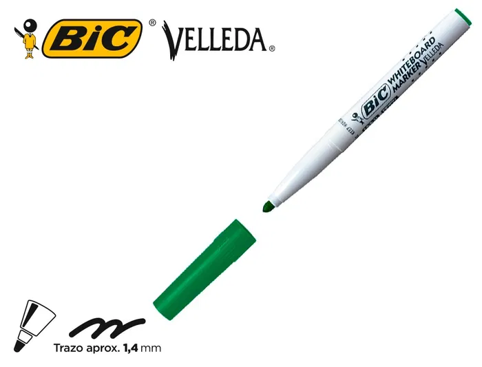 Bic Rotulador Velleda para Pizarra Verde Punta Redonda Trazo 1,4 mm Bic Rotulador Velleda para Pizarra Verde Punta Redonda Trazo 1,4 mm