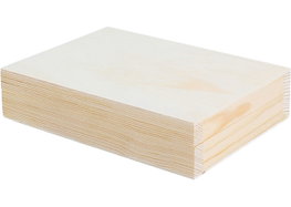 Innspiro Caja de madera de pino macizo y chapa rectangular 15x11x3,5cm
