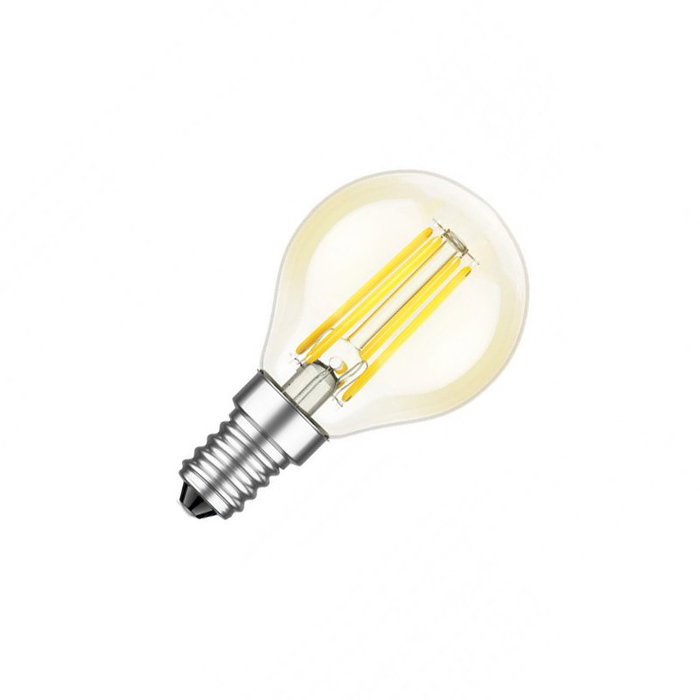TOSHIBA Bombilla LED Filamento G45 E14 4.5W 2700K Luz Cálida