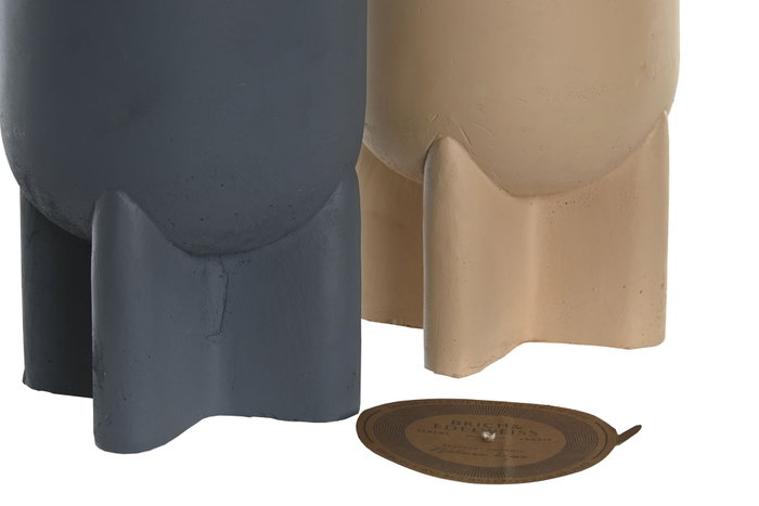 DKD Home Decor Set de 8 Velas de Cemento Beige y Azul con 2% de Perfume