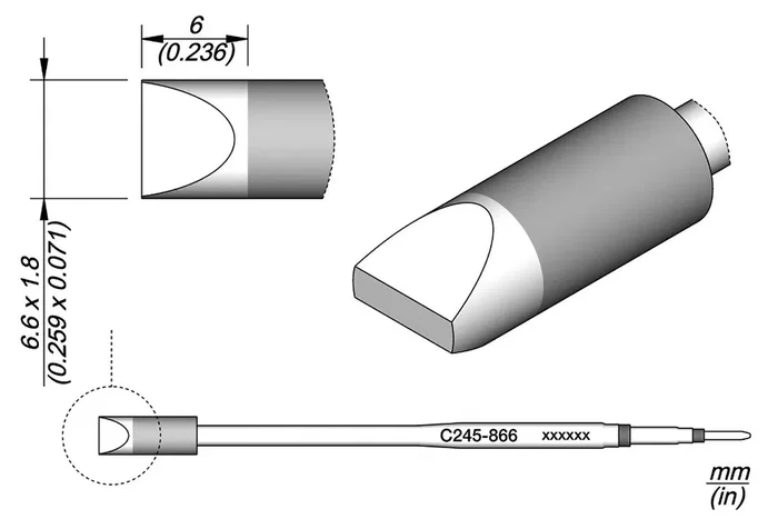 JBC TOOLS Pico de destornillador prolongado 6,6x1,8mm