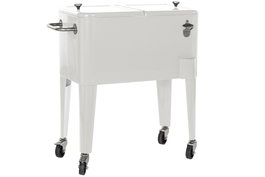 DKD Home Decor Nevera Acero PP 56 Litros Blanco