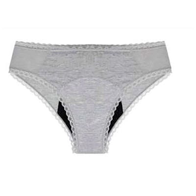 MYALMA Braguita Menstrual Algodón Orgánico Bambú Gris Talla L