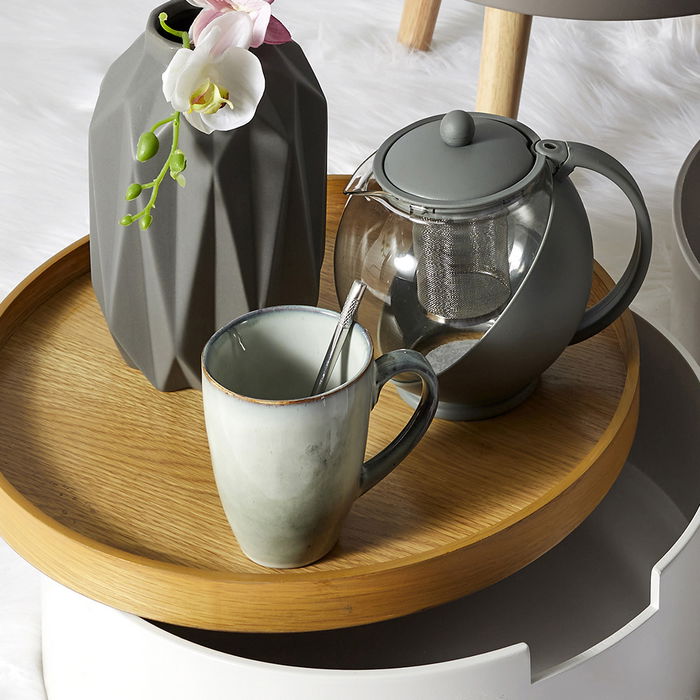 Home Deco Factory Mug Gres Arena 300 Ml Colección Natural