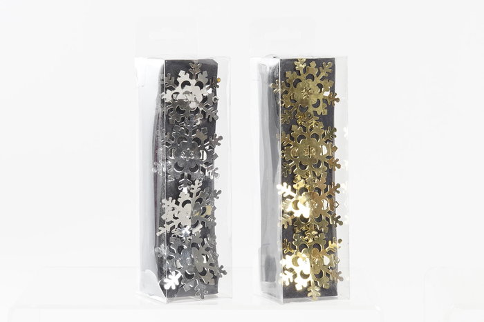 DKD Home Decor Servilletero Navidad Moderna Dorado Plateado Metal 5 x 17 x 5 cm Set de 4
