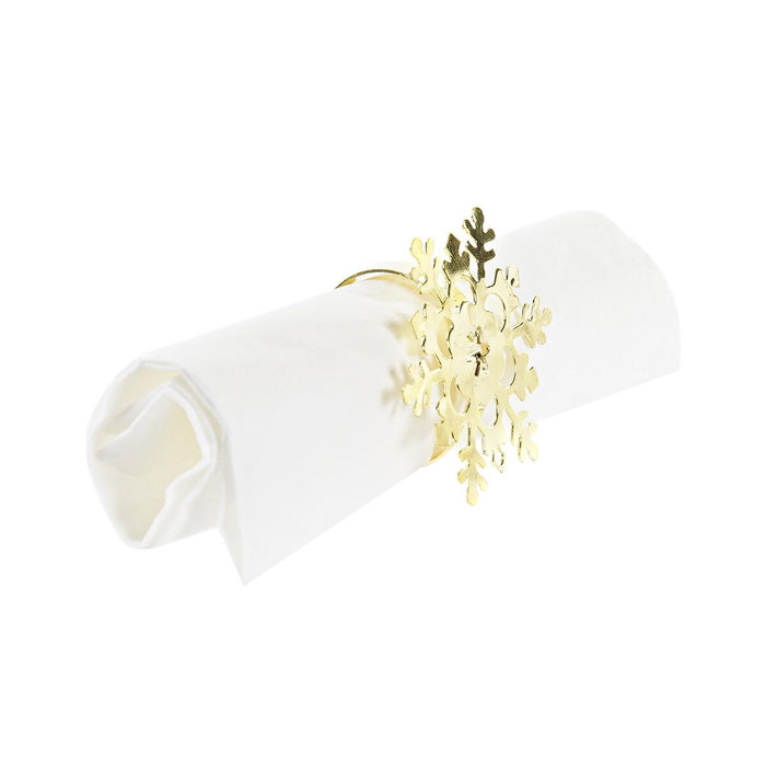 DKD Home Decor Set de 4 Servilleteros de Metal Copo Surtido Dorado y Plateado