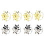 DKD Home Decor Set de 4 Servilleteros de Metal Copo Surtido Dorado y Plateado