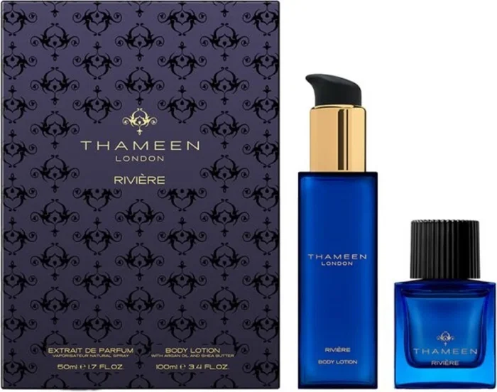 Thameen London Riviere Gift Set: Extrait de Parfum 50ml y Body Lotion 100ml Thameen London Riviere Gift Set: Extrait de Parfum 50ml y Body Lotion 100ml