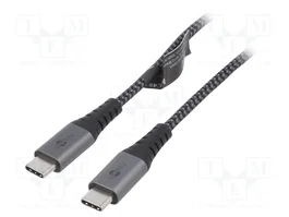 GOOBAY Cable USB C a USB C, 0,15m, Textil