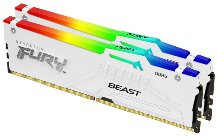 Kingston FURY Beast RGB 64 GB (2 x 32 GB) DDR5 6000 MT/s DIMM Blanco Kingston FURY Beast RGB 64 GB (2 x 32 GB) DDR5 6000 MT/s DIMM Blanco