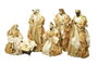 DKD Home Decor Nacimiento Corona Dorado Poliéster 50x5x50