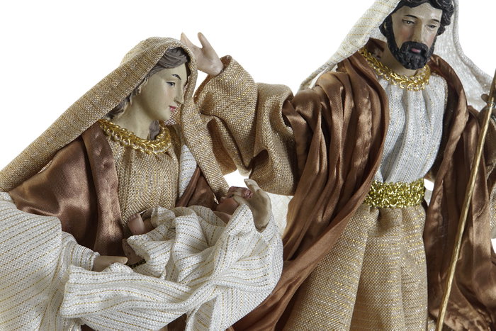 DKD Home Decor Nacimiento Corona Dorado Poliéster 50x5x50 DKD Home Decor Nacimiento Corona Dorado Poliéster 50x5x50