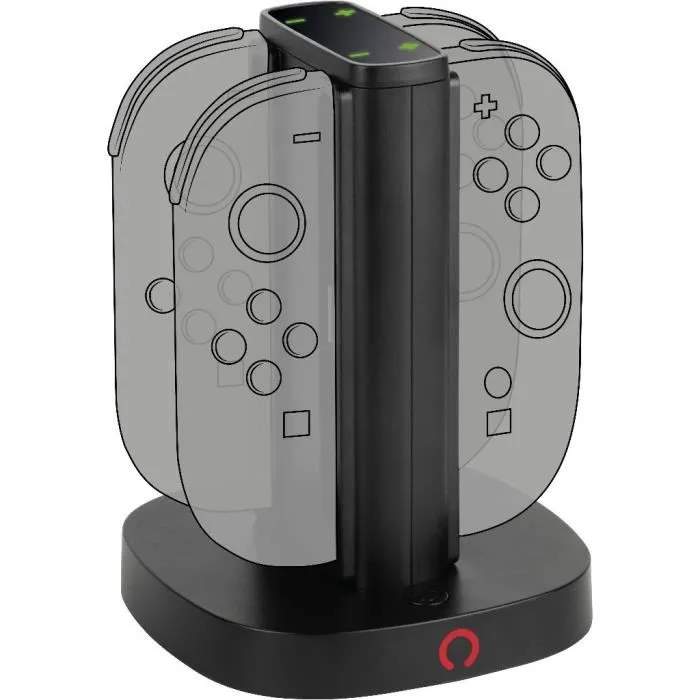 Konix Estación de Carga para 2 Mandos Joy-Con, Indicador LED, Conexión USB-A, Negro - 3328170304764