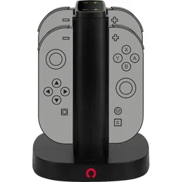 Konix Estación de Carga para 2 Mandos Joy-Con, Indicador LED, Conexión USB-A, Negro - 3328170304764