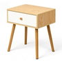 GIFTDECOR Mesita Auxiliar con Cajón Blanco