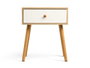 Giftdecor Mesita Auxiliar con Cajón Blanco Madera Chopo y MDF 40 x 30 x 47 cm