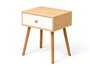 Giftdecor Mesita Auxiliar con Cajón Blanco Madera Chopo y MDF 40 x 30 x 47 cm