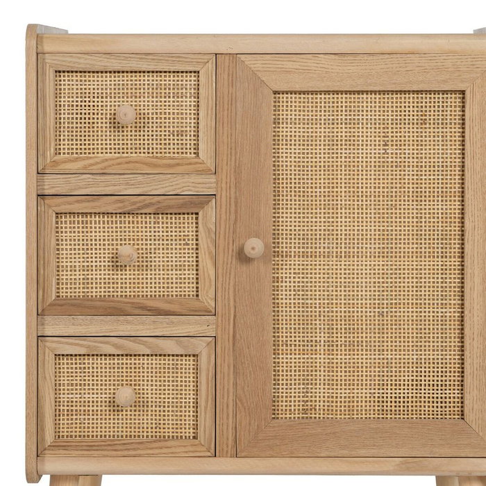 Ixia Mueble Auxiliar Natural con 3 Cajones y Puerta