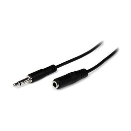 StarTech.com Cable Extensor Audio 3.5mm 1m Stereo Macho a Hembra Slim, Negro, Referencia M/F