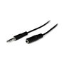 StarTech.com Cable Extensor Audio 3.5mm 1m Stereo Macho a Hembra Slim, Negro, Referencia M/F