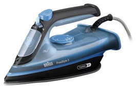 Braun FreeStyle 3 FI 3194.BK Plancha de Vapor 2400W, Suela Cerámica, Negro-Azul