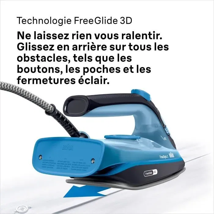 Braun FI3194 BK Plancha de Vapor - 2400 W - Vapor Constante 45 g/min Presionando 200 g/min - Suela Superceramic