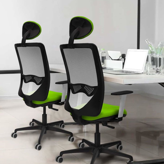 PIQUERAS Y CRESPO Silla de oficina Zulema con Mecanismo Sincro, Similpiel Negro y Malla Gris PIQUERAS Y CRESPO Silla de oficina Zulema con Mecanismo Sincro, Similpiel Negro y Malla Gris