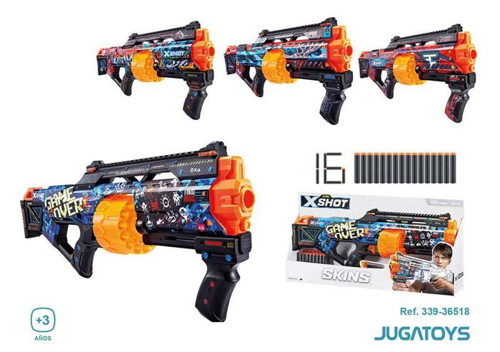Zuru X-Shot Skins Last Stand Pistola, Incluye 16 Dardos, Dimensiones 55x22x5cm - Modelos Surtidos