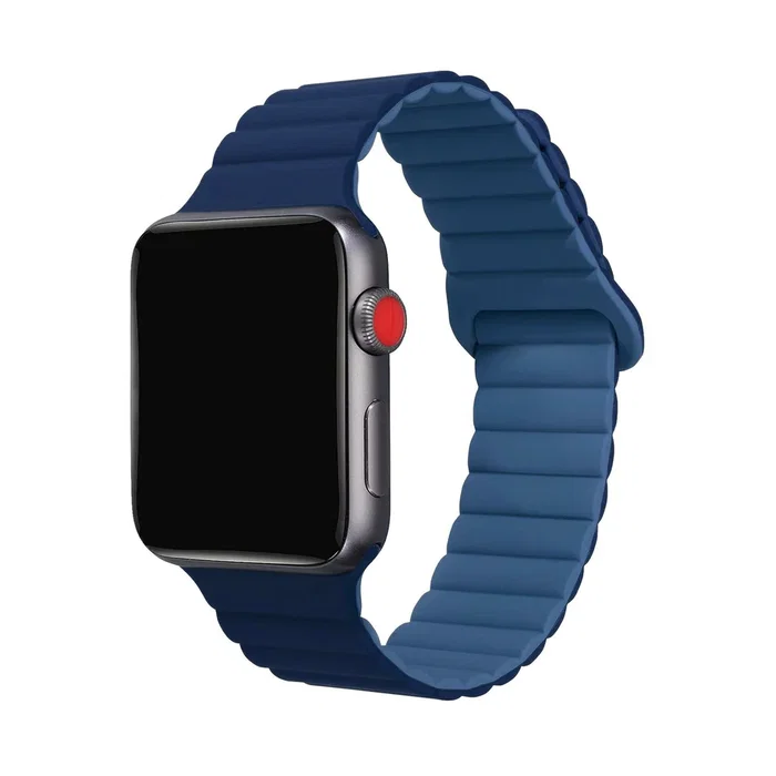 Correa para Apple Watch 42/44/45 mm, Cierre Magnético, Silicona Suave, Color Azul, Unisex, Referencia WBANDMAGBLLB