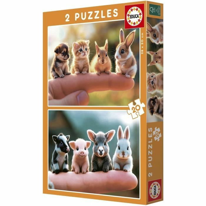 EDUCA Puzzles 2x20 Bebés Animales