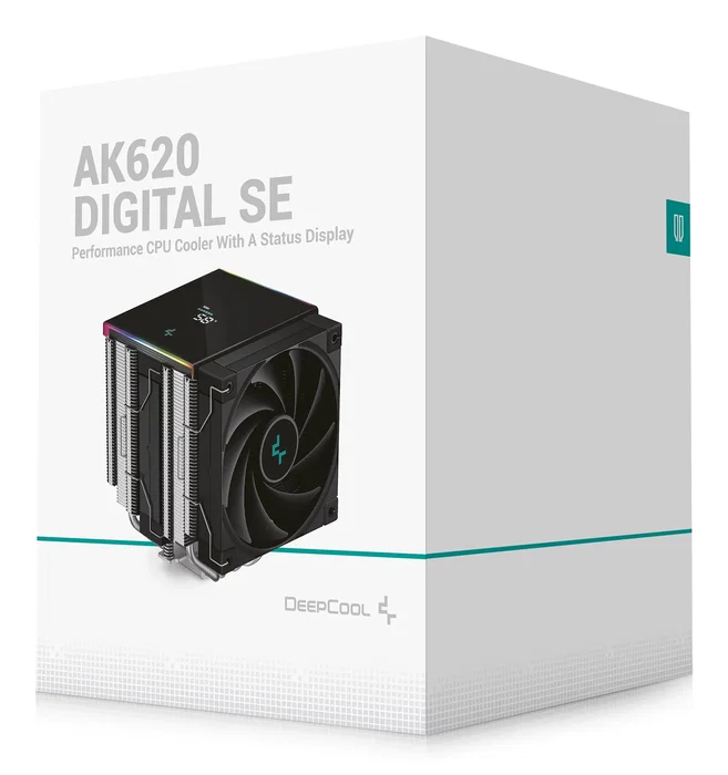 DeepCool AK620 Digital SE - Refrigerador de CPU aire, 12 cm, Negro/Blanco, LCD, PWM, para LGA 1200/1700/1851/1151/1150/1155, AM4, AM5