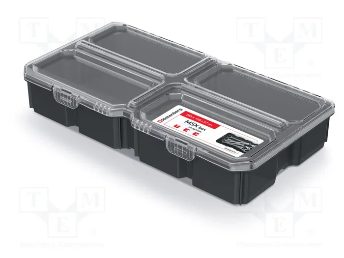 KISTENBERG Contenedor MSX BOX Negro con Tapa Transparente KISTENBERG Contenedor MSX BOX Negro con Tapa Transparente