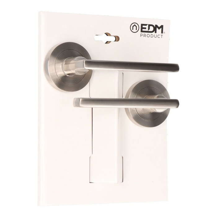 Edm Juego Roseta 606 Níquel Satinado Aluminio Ø 50 mm Tornillos Incluidos