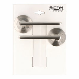 Edm Juego de roseta modelo 606 de aluminio, níquel satinado, ø50 mm