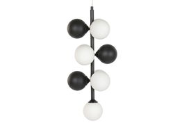 DKD Home Decor Lampara Techo Urban Negro Blanco Metal Cristal 24 x 60 x 24 cm