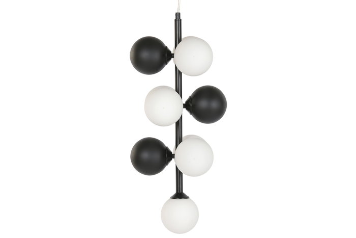 DKD Home Decor Lampara Techo Urban Negro Blanco Metal Cristal 24 x 60 x 24 cm DKD Home Decor Lampara Techo Urban Negro Blanco Metal Cristal 24 x 60 x 24 cm