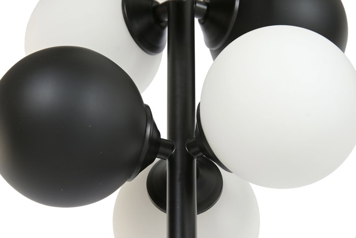 DKD Home Decor Lampara Techo Urban Negro Blanco Metal Cristal 24 x 60 x 24 cm DKD Home Decor Lampara Techo Urban Negro Blanco Metal Cristal 24 x 60 x 24 cm