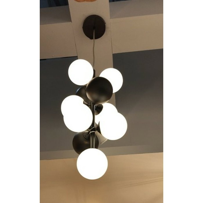 DKD Home Decor Lámpara de Techo de Metal y Cristal con Bolas, Negro DKD Home Decor Lámpara de Techo de Metal y Cristal con Bolas, Negro