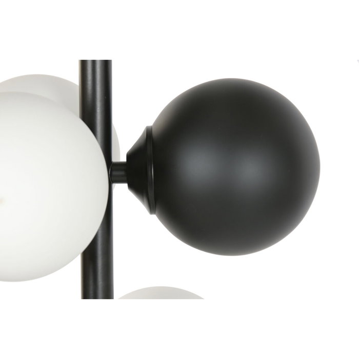 DKD Home Decor Lámpara de Techo de Metal y Cristal con Bolas, Negro DKD Home Decor Lámpara de Techo de Metal y Cristal con Bolas, Negro