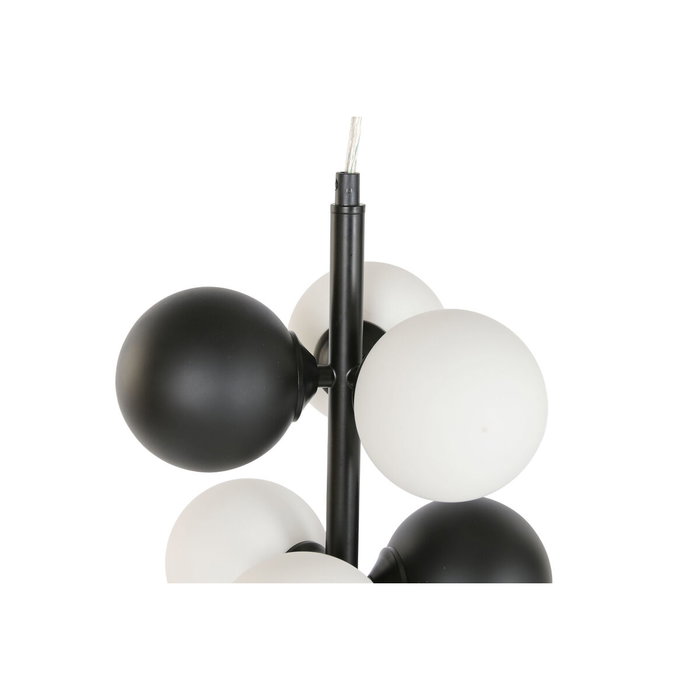 DKD Home Decor Lámpara de Techo de Metal y Cristal con Bolas, Negro DKD Home Decor Lámpara de Techo de Metal y Cristal con Bolas, Negro