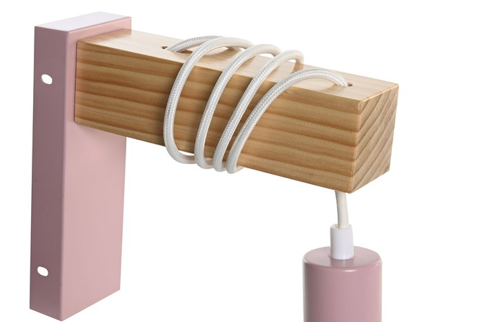 DKD Home Decor Lámpara Aplique Urban Verde Jade Rosa Metal Madera 6 x 18 x 20 cm (4 Unidades)
