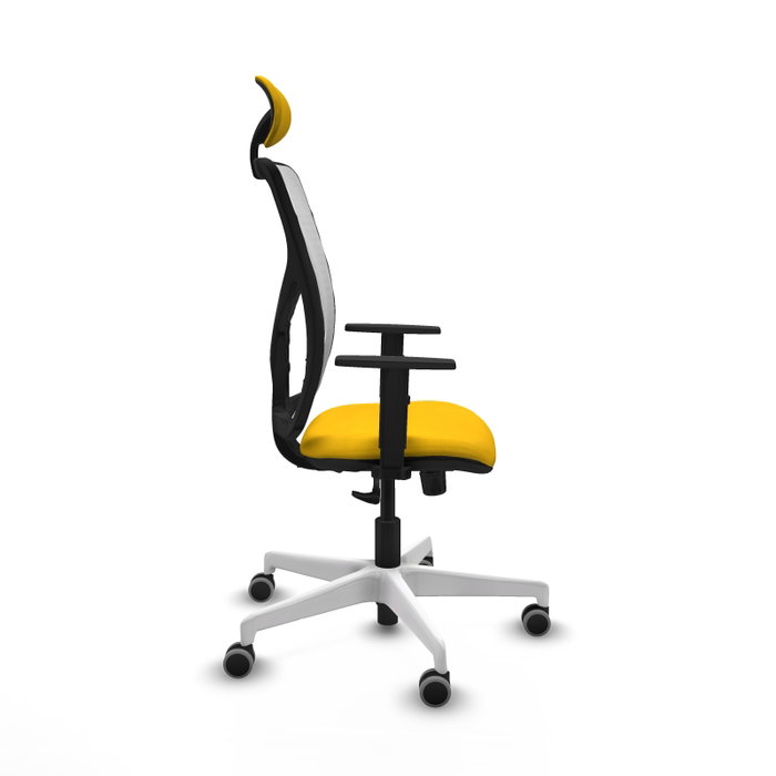 PIQUERAS Y CRESPO Silla de oficina Motilla con mecanismo Sincro, Amarillo y Blanco