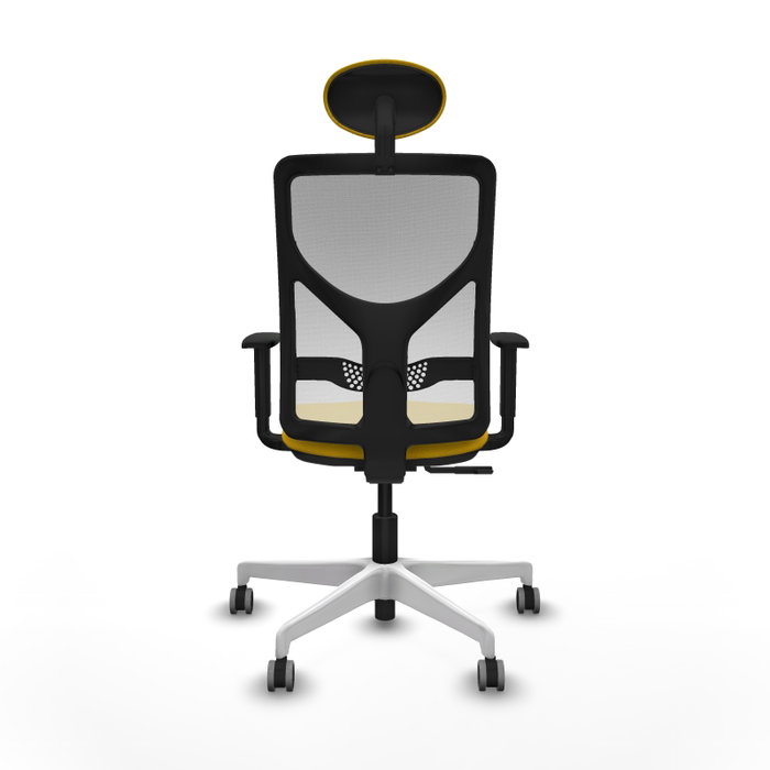 PIQUERAS Y CRESPO Silla de oficina Motilla con mecanismo Sincro, Amarillo y Blanco