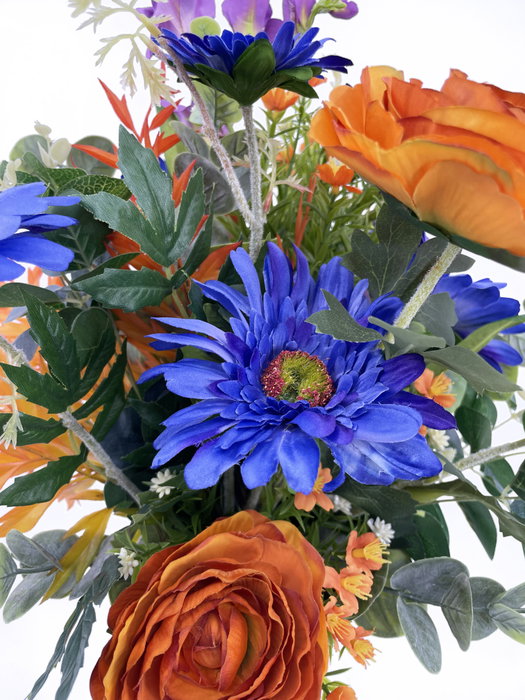 Obouquet Ramo de Flores Artificiales Carmen Variado Enérgico y Exclusivo 55cm Alto 30cm Ancho